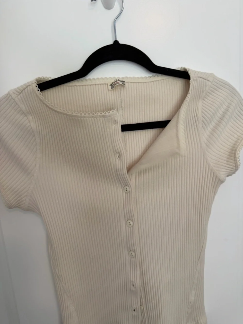 Free People Ribbed Button-Front Top - Picture 2 of 6